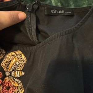 eShakti Black Dress with Colorful Embroidery